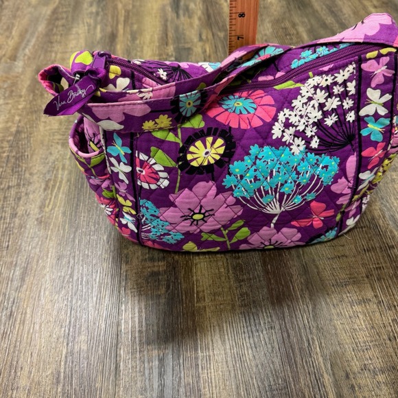 Vera Bradley Butterfly Floral Quilted Crossbody Bag‎ Purple Pink Yellow Blue - Picture 14 of 16